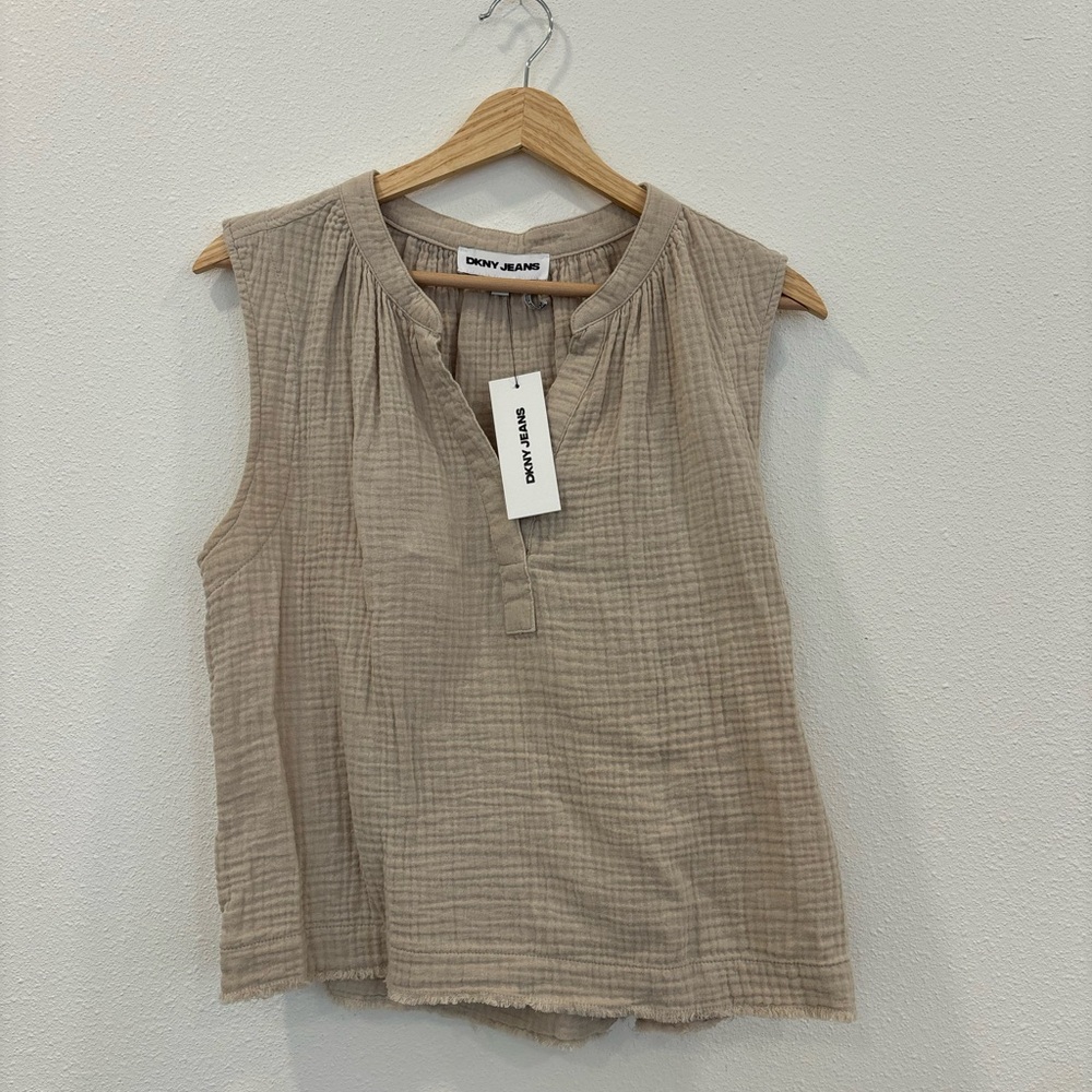 NWT DKNY Tan Sleeveless Top